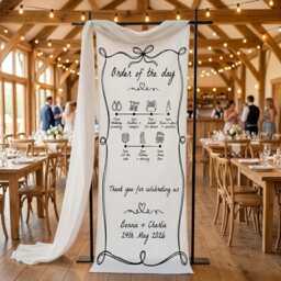 Personalized Wedding Timeline Banner Order Of The Day, Custom Couple Wall Tapestry, Schedule Sign, Ceremony Reception Decor 2026 - thumbnail 3