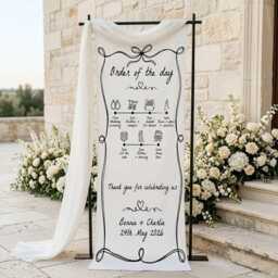 Personalized Wedding Timeline Banner Order Of The Day, Custom Couple Wall Tapestry, Schedule Sign, Ceremony Reception Decor 2026 - thumbnail 1