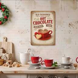 Christmas Hot Chocolate Bar Sign, Christmas Wreath Sign, Xmas Chocolate, Station - thumbnail 2