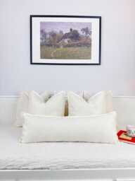 Extra Long Cream Linen Lumbar Cushion Cover Off White Pillow - All Sizes - thumbnail 1