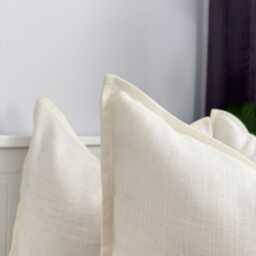 Extra Long Cream Linen Lumbar Cushion Cover Off White Pillow - All Sizes - thumbnail 3