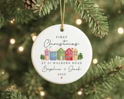 First Christmas in New Home Decoration Personalised Couple Ornament Moving House Gift - thumbnail 1
