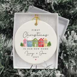 First Christmas in New Home Decoration Personalised Couple Ornament Moving House Gift - thumbnail 2
