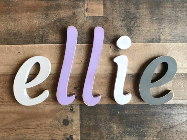 Wood Letters For Nursery, Baby Name, Individual Letters, Wooden Letters, Nursery Decor, Over The Crib Name Sign, Painted, Custom - image 1