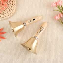 Personalized Carved Wooden Bell, Teacher Dinner Cancer Survivor Bell Toy, Teaching Aids - thumbnail 2