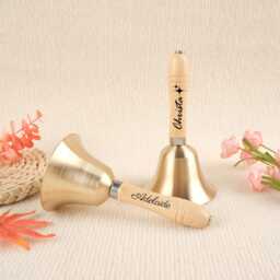 Personalized Carved Wooden Bell, Teacher Dinner Cancer Survivor Bell Toy, Teaching Aids - thumbnail 1