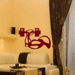 Wall Decals Sport People Bodybuilder Man's Hand With Dumbbell Gym Interior Design Home Vinyl Decal Sticker Kids Nursery Baby Room Decor M107 - thumbnail 2