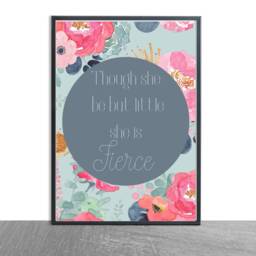 Though She Be But Little Is Fierce Custom Print-William Shakespeare -Girls Quote -Nursery Print -Bedroom Art - Kids Children Gift Inspo - thumbnail 3