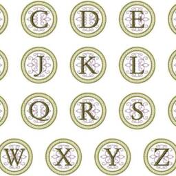 Monogrammed Hand Towel Circle Initial, Personalized Bathroom Decor - thumbnail 2