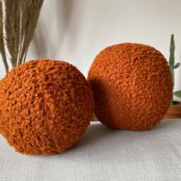 Teddy Ball Pillow - Cushion Boucle Round Sphere Pillow - thumbnail 3