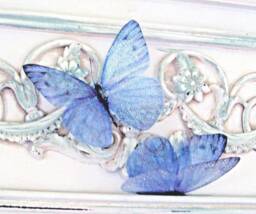 Sparkling Blue Butterfly Wall Art Fairy Dust Decor, Set Of 4 - thumbnail 1