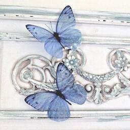 Sparkling Blue Butterfly Wall Art Fairy Dust Decor, Set Of 4 - thumbnail 2