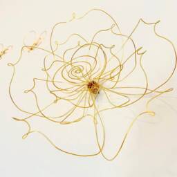 Home Decor, Wall Hanging, Spiral Rose, Wire Flower Art, Gold, Silver, Black, Copper, Bedroom 3D, Interior, 100% Handmade - thumbnail 3