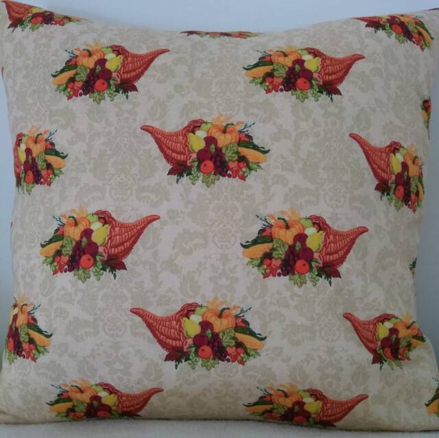 Small Conrnucopia Print Pillow Covers 16 X - Set Of 2 - image 1