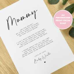Personalised Mummy To Be Poem From Bump Unframed A4 Print Mum Mothers Day, Pregnancy Gift, Mum, From Gift New - thumbnail 1