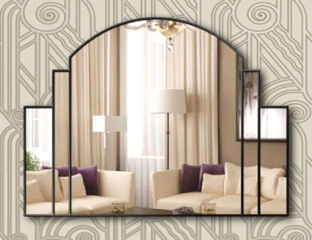 "Art Deco Over Mantel British Handcrafted Wall Mirror " - image 1