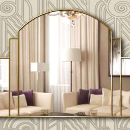 "Art Deco Over Mantel British Handcrafted Wall Mirror " - thumbnail 4