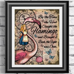 Alice in Wonderland Print Alice Set Of 5, Quotes Wall Art Prints, Gift Set, Decor, Best Friend - thumbnail 2