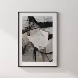 Zimbabwe Map - Black Grey Abstract Painting Of Wall Art Print Traval Poster - thumbnail 3