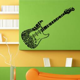 Famous Guitar Musical Instrument Wall Sticker Vinyl Mural Decal Home House Apartment Art Decor Free Shipping L064 - thumbnail 1