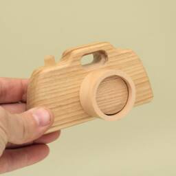 Handmade Wooden Toy Camera - Eco-Friendly, Montessori Inspired Baby Gift - thumbnail 4