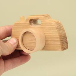 Handmade Wooden Toy Camera - Eco-Friendly, Montessori Inspired Baby Gift - thumbnail 3