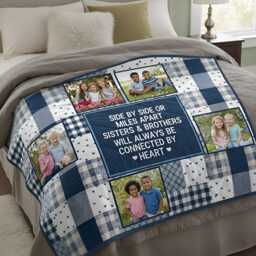 Custom Photo Sisters & Brothers Quilt Blanket Gift For Siblings - thumbnail 2