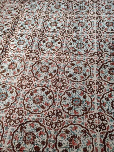 Indian Handblock Kantha Quilt Beautiful Piece Indian Handmade Kantha Quilt , Kantha Bedspread Size Multi - image 1