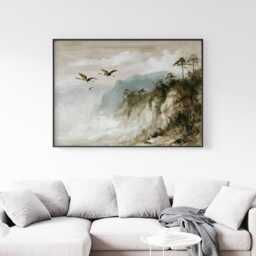 Misty Mountain Poster, Cliff Landscape Print, Nature Wall Art, Paper - thumbnail 3