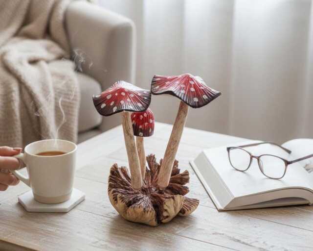 Colorful Mushroom 6.5 Inch/16 cm, Painted Mushroom, Room Decor, Home Housewarming, Holiday Gift, New Birthday Decor - image 1