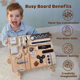 Toddler Busy Board 1 2 3 Year Old Girl Boy Sensory Activity Boards Montessori Toys For Baby Fidget Toy - thumbnail 3