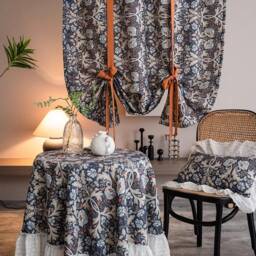 A Pair Of Linen Blend Curtains With William Morris Pattern, Custom Curtain Panel, Living Room Bedroom Curtains, Custom Made, Room Divider - thumbnail 2