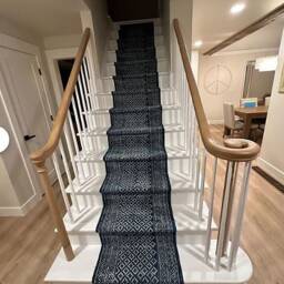 Hand Block Printed Cotton Stair Runner Rug - Custom Size Area - thumbnail 3