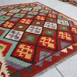 5x7 Ft Flatweave Oriental Rug, New Tribal Turkmen Rug, Kilim Afghan Maimana Vintage Rug For Bedroom, Livingroom - thumbnail 2