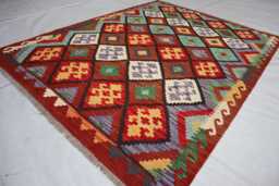 5x7 Ft Flatweave Oriental Rug, New Tribal Turkmen Rug, Kilim Afghan Maimana Vintage Rug For Bedroom, Livingroom - thumbnail 1