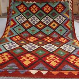 5x7 Ft Flatweave Oriental Rug, New Tribal Turkmen Rug, Kilim Afghan Maimana Vintage Rug For Bedroom, Livingroom - thumbnail 4