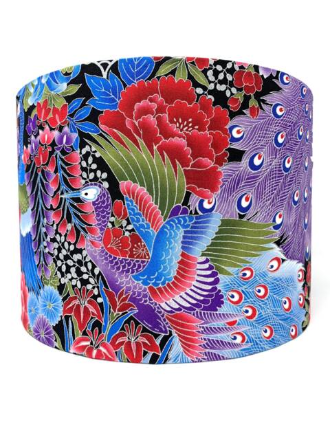 Peacock Lampshade Japanese Oriental Bird Light Shade - image 1