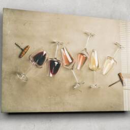 Wine Glasses Wall Art - Tempered Glass, For Bar, Kitchen, Glass Printing, Canvas - thumbnail 2