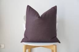 Linen Brown Striped Pillow Cover - thumbnail 1