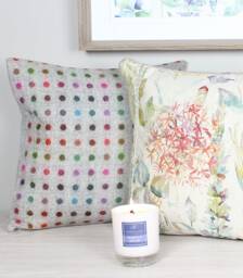 Multi Spot Grey Tweed Wool Cushion/Cover