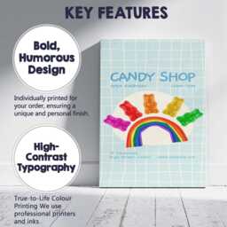 Cute Gummy Bear Rainbow Candy Shop Poster Canvas Wall Art Print Decor Picture Ready To Hang - thumbnail 2