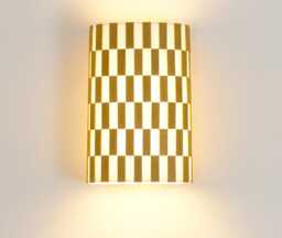 Wall Light Made Of Wood Slats & Linen, An Original Refined Wall Light, Handmade