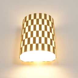 Wall Light Made Of Wood Slats & Linen, An Original Refined Wall Light, Handmade - thumbnail 3