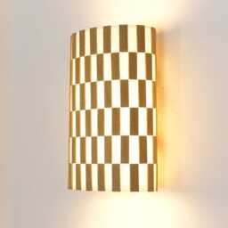 Wall Light Made Of Wood Slats & Linen, An Original Refined Wall Light, Handmade - thumbnail 2