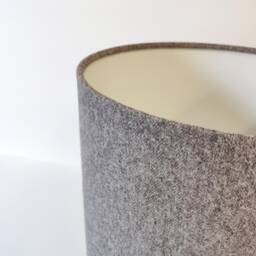 Extra Tall Drum Lampshade in Grey Tweed, 50cm Height - thumbnail 3