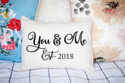 You & Me Personalized Pillow With Your Date, Dated Pillow, 2nd Anniversary Gift For Him - thumbnail 1