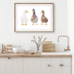 Watercolour Duck Print, Trio Of Prints, Wall Art, Painting, Gifts, Illustration, Country Home Decor, Kitchen Art - thumbnail 1