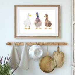 Watercolour Duck Print, Trio Of Prints, Wall Art, Painting, Gifts, Illustration, Country Home Decor, Kitchen Art - thumbnail 3