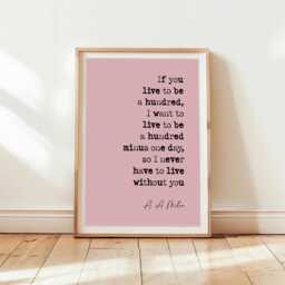 "A Milne Quote Print Different Colours ""If You Live To Be A Hundred" - thumbnail 3