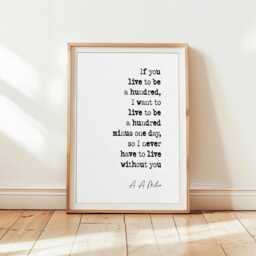 "A Milne Quote Print Different Colours ""If You Live To Be A Hundred" - thumbnail 2